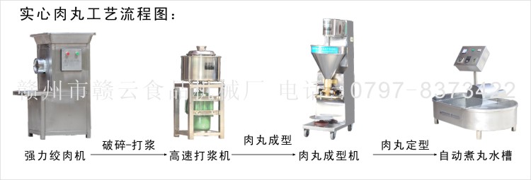 實(shí)心肉丸加工工藝流程圖